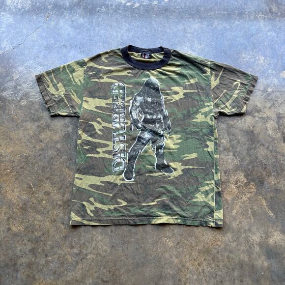 Rare Vintage Disturbed Camo band t-shirt - Picture 1 of 8